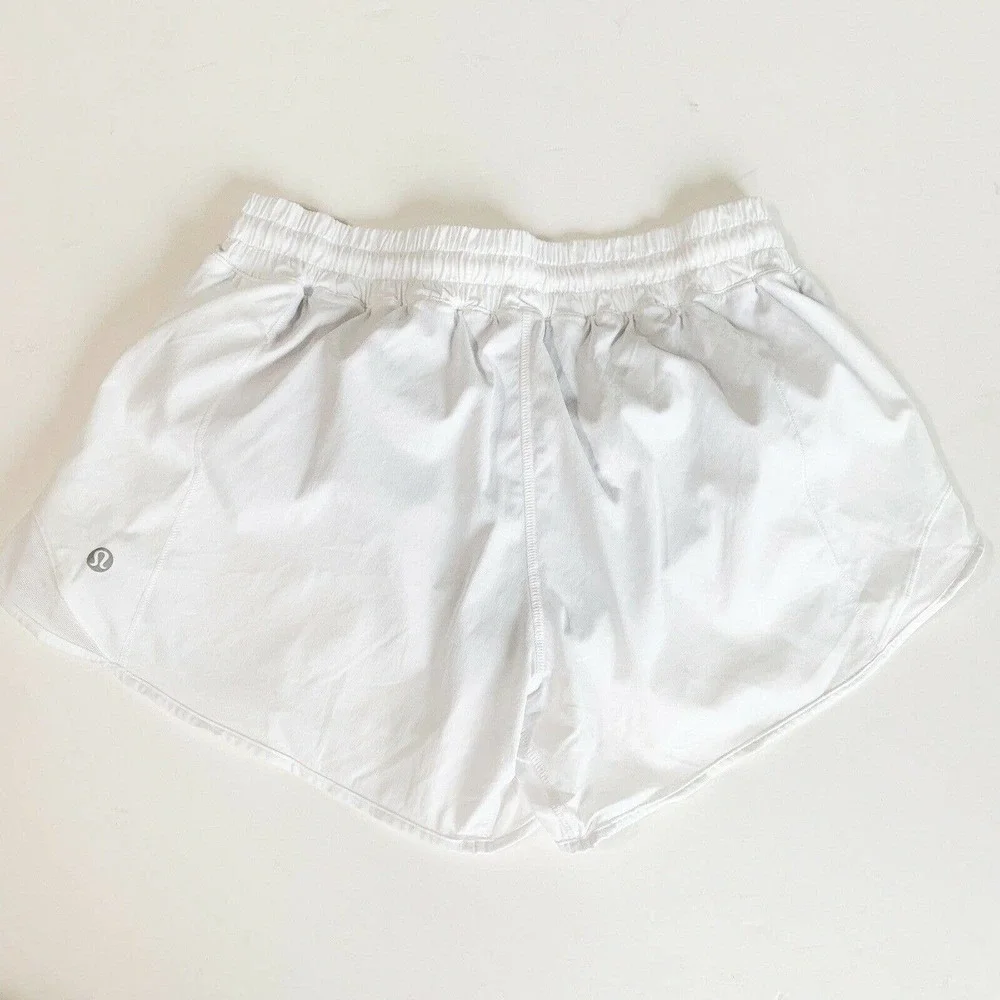 Lululemon Hotty Hot Lined Lr White Athletic Shorts 4” - Picture 3 of 7
